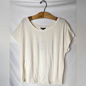 ​Tommy Hilfiger Ivory Paisley Jacquard Textured Knit Top Tee Women's Size XL